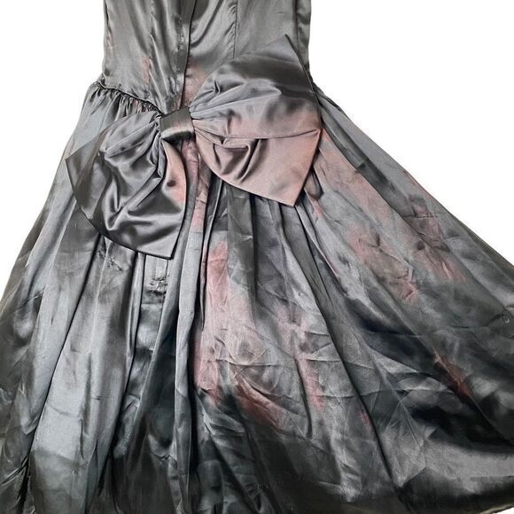 Gunne Sax By Jessica McClintock Vintage Black Off the shoulder size 3/4 Madonna - Picture 7 of 11